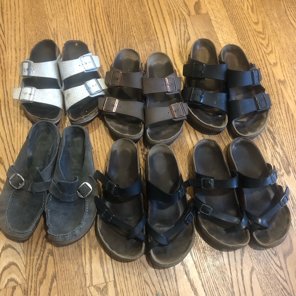 Birkenstock Shoes Sandals 6 Pairs Project Repair Craft Flawed